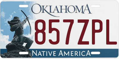 OK license plate 857ZPL