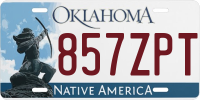 OK license plate 857ZPT