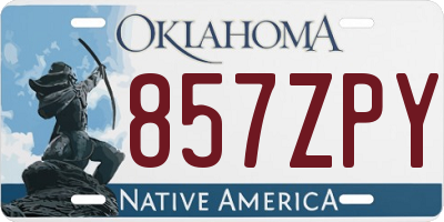 OK license plate 857ZPY