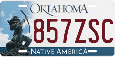 OK license plate 857ZSC