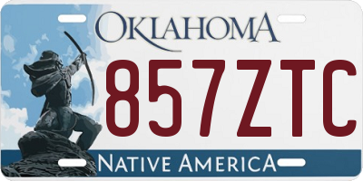 OK license plate 857ZTC