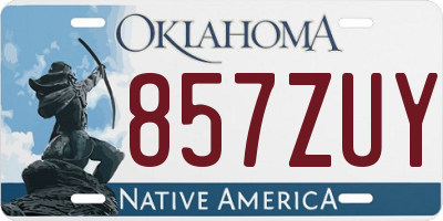 OK license plate 857ZUY