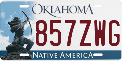 OK license plate 857ZWG