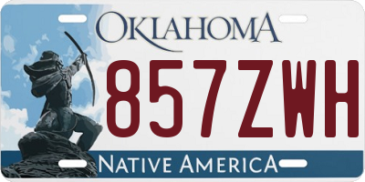 OK license plate 857ZWH