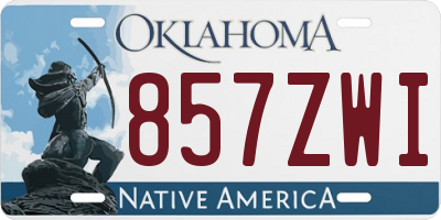 OK license plate 857ZWI