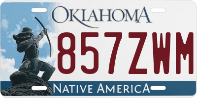OK license plate 857ZWM