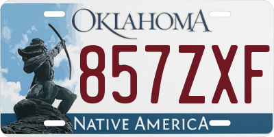 OK license plate 857ZXF