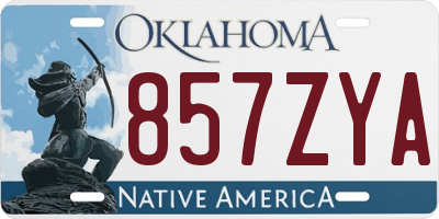 OK license plate 857ZYA