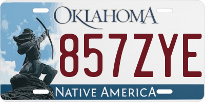 OK license plate 857ZYE