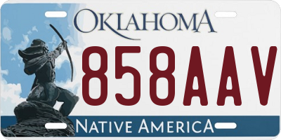 OK license plate 858AAV