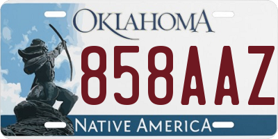 OK license plate 858AAZ