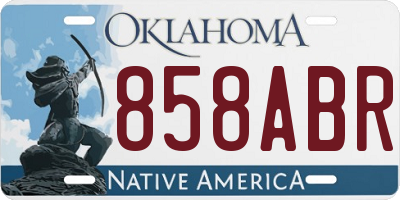 OK license plate 858ABR