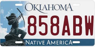 OK license plate 858ABW