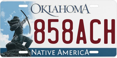 OK license plate 858ACH