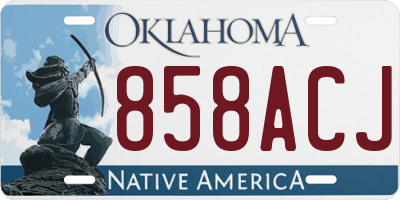 OK license plate 858ACJ
