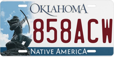OK license plate 858ACW