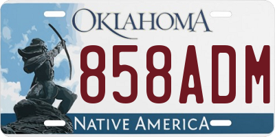 OK license plate 858ADM