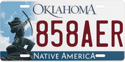 OK license plate 858AER