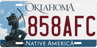 OK license plate 858AFC
