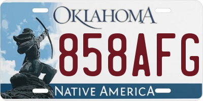 OK license plate 858AFG