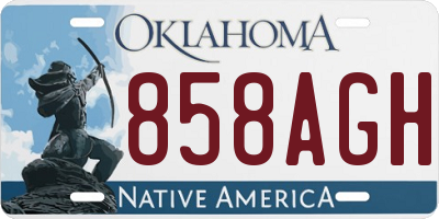 OK license plate 858AGH