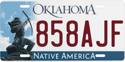 OK license plate 858AJF