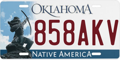 OK license plate 858AKV