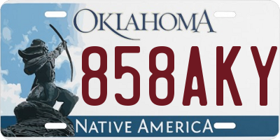 OK license plate 858AKY