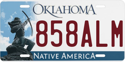 OK license plate 858ALM