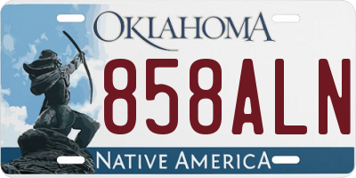 OK license plate 858ALN