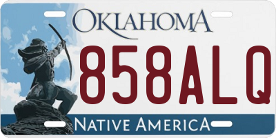 OK license plate 858ALQ