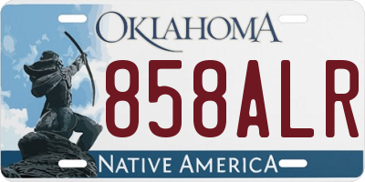 OK license plate 858ALR