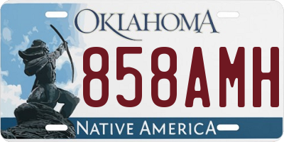 OK license plate 858AMH