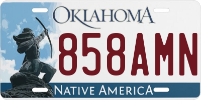 OK license plate 858AMN