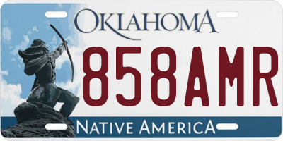 OK license plate 858AMR