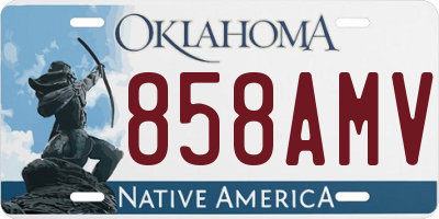 OK license plate 858AMV