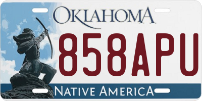 OK license plate 858APU