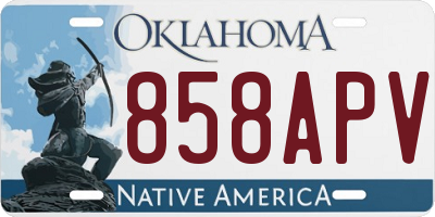 OK license plate 858APV