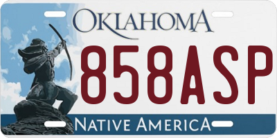 OK license plate 858ASP