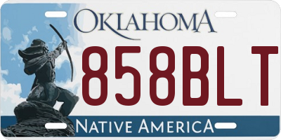 OK license plate 858BLT