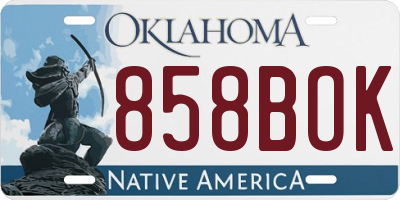 OK license plate 858BOK
