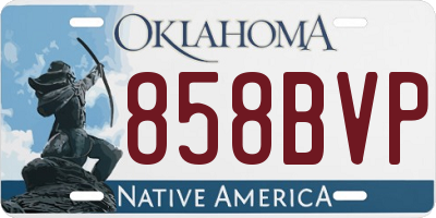 OK license plate 858BVP