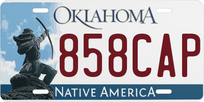 OK license plate 858CAP