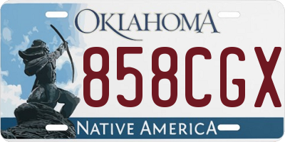 OK license plate 858CGX
