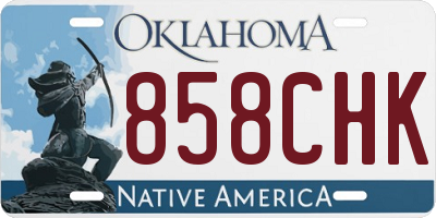 OK license plate 858CHK