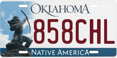 OK license plate 858CHL