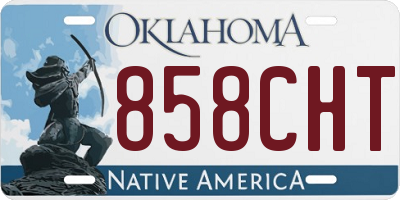 OK license plate 858CHT