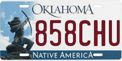 OK license plate 858CHU