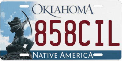 OK license plate 858CIL