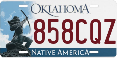 OK license plate 858CQZ